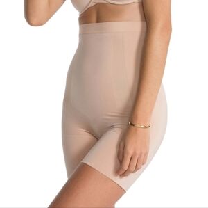 Spanx sculpting oncore high waist compression shorts in nude Beige